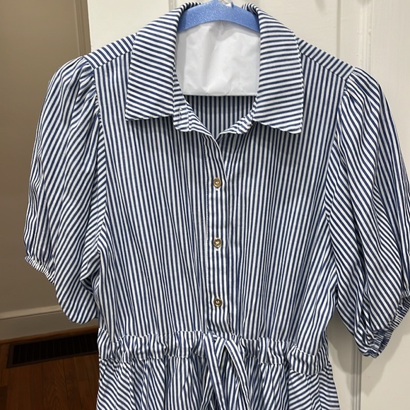 Duffield Lane navy stripe dress - Picture 2 of 2